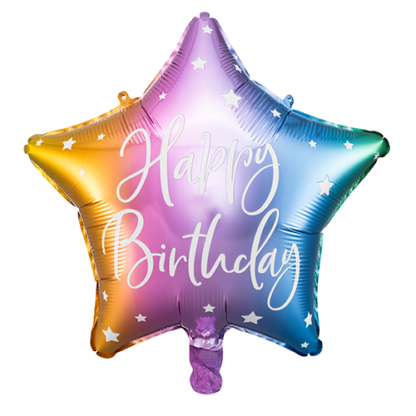 Regnbue stjerne happy birthday