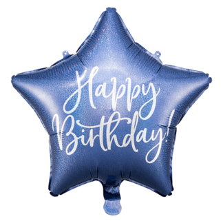 Blå stjerne happy birthday