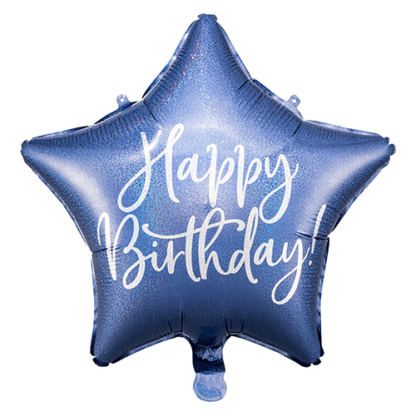 Blå stjerne happy birthday
