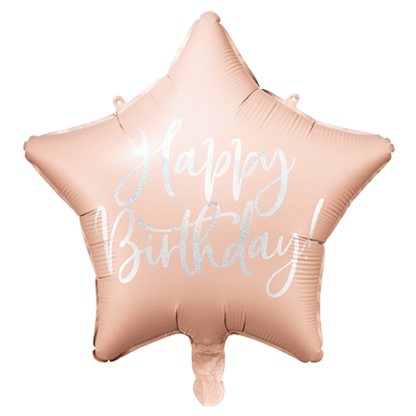 Lyserød stjerne happy birthday