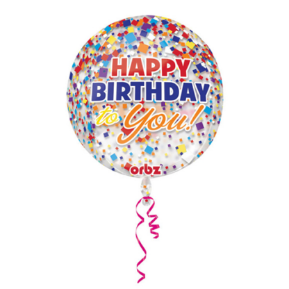 Happy birthday clear confetti