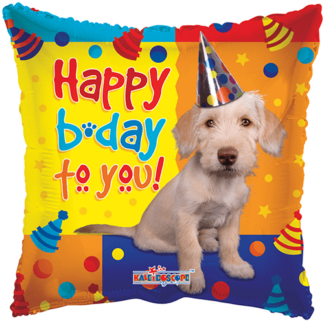 Happy birthday dog square