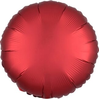 Rund folie ballon - satin rød