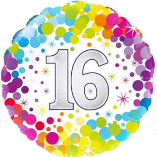 16 år colorful confetti