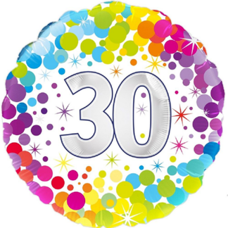 30 år colorful confetti