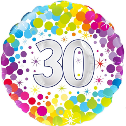 30 år colorful confetti