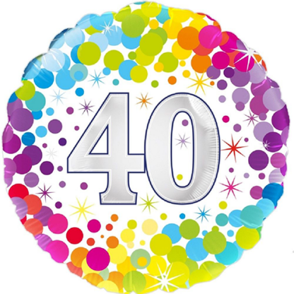 40 år colorful confetti