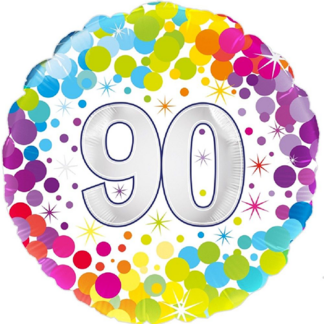90 år colorful confetti