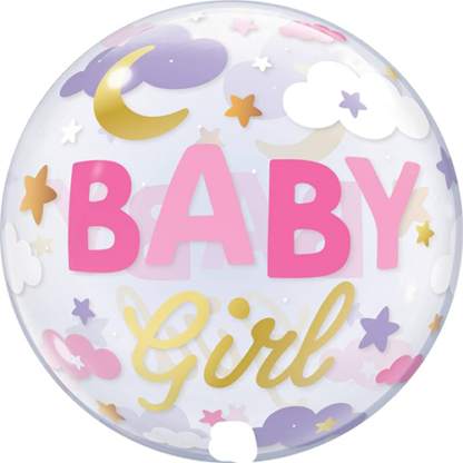 Baby girl måne bubble ballon
