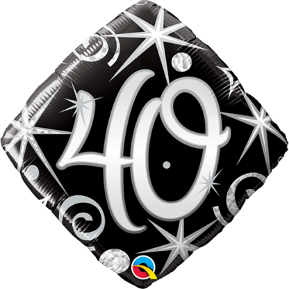 40 år elegant sparkles and swirls