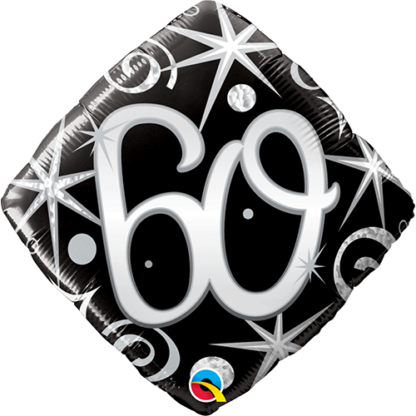 60 år elegant sparkles and swirls
