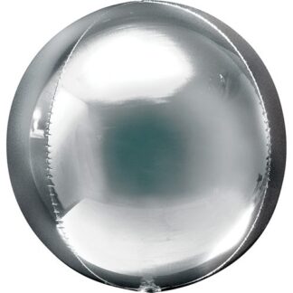 Sølv orbz ballon 38x40cm