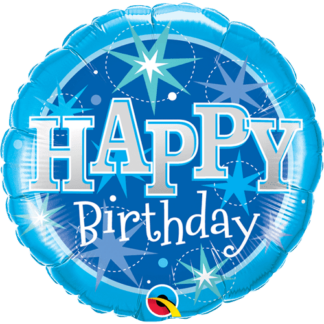 Happy birthday blå folie