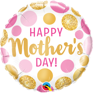 Mothers day pink & gold dots