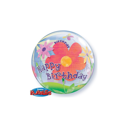 Happy birthday funky flowers