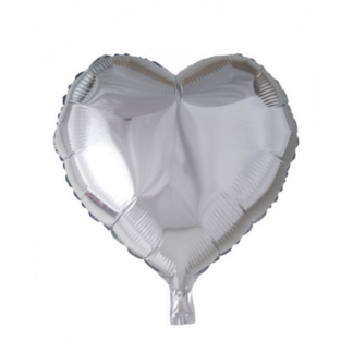 Folieballon hjerte sølv