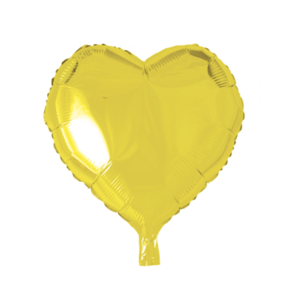 Folieballon hjerte gul