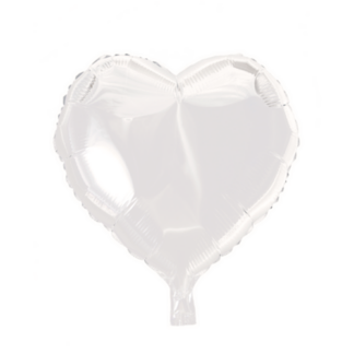 Folieballon hjerte hvid