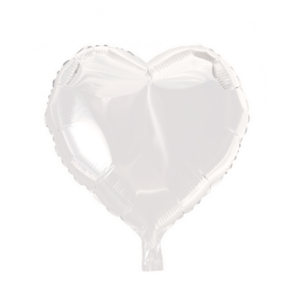 Folieballon hjerte hvid