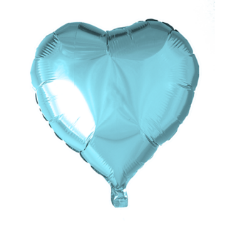 Folieballon hjerte lyseblå