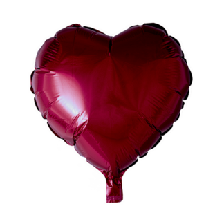 Folieballon hjerte bordeaux