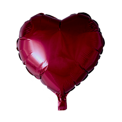 Folieballon hjerte bordeaux