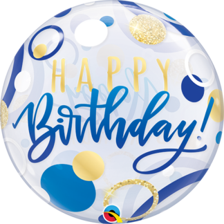 Happy birthday blue dots
