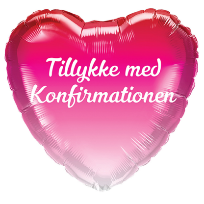 Tillykke med konfirmationen lyserød hjerte