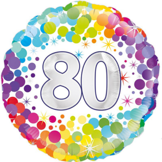 80 år colorful confetti