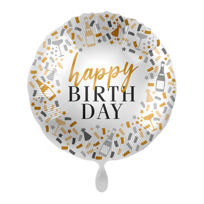 Happy Birthday konfetti & champagne