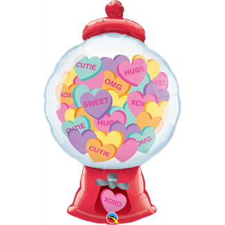 Candy hearts gumball machine