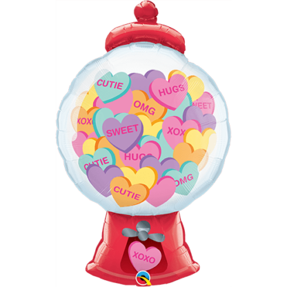 Candy hearts gumball machine