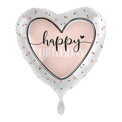 Glossy Heart Happy Birthday