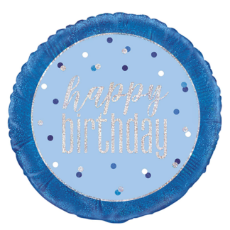 Happy Birthday Blue Glitter