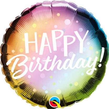 Happy Birthday Metallic Ombre & Dots