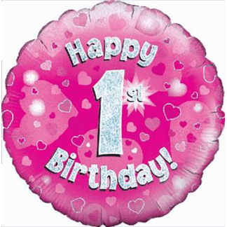1 år Happy Birthday Pink