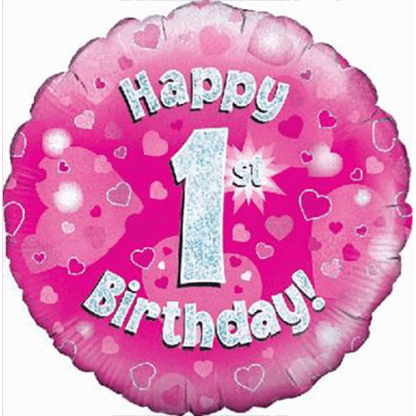 1 år Happy Birthday Pink