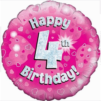 4 år Happy Birthday Pink