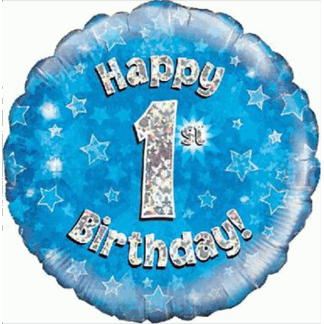 1 år Happy Birthday Blå
