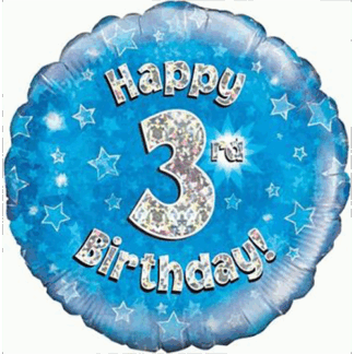 3 år Happy Birthday Blå